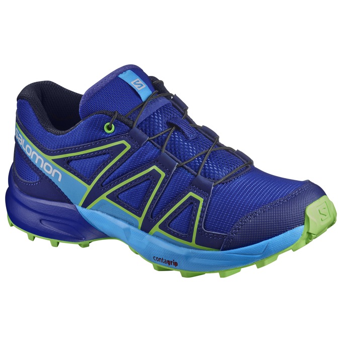 Chaussures De Trail Running Salomon Enfant Bleu Marine - Salomon SPEEDCROSS J - France (0529-VCOXJ)